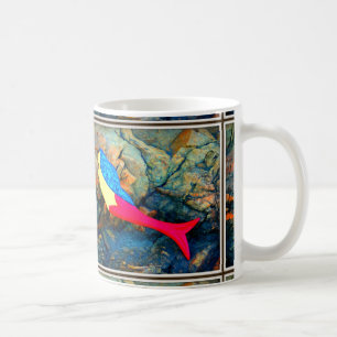 Caneca De Café sereia vermelha e azul