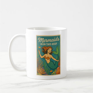 Caneca De Café Sereias Dominam Este Recife | Peixe Coral Retro En