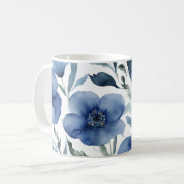 Caneca De Café Serene Blue Floral