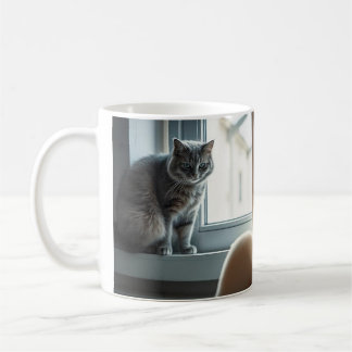 Caneca De Café Serene Cats pela janela e pelo sofá