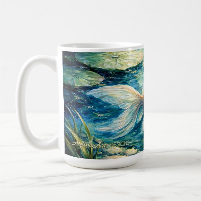 Caneca De Café Serene Goldfish & Lotus Pond Artistic (Esquerda)