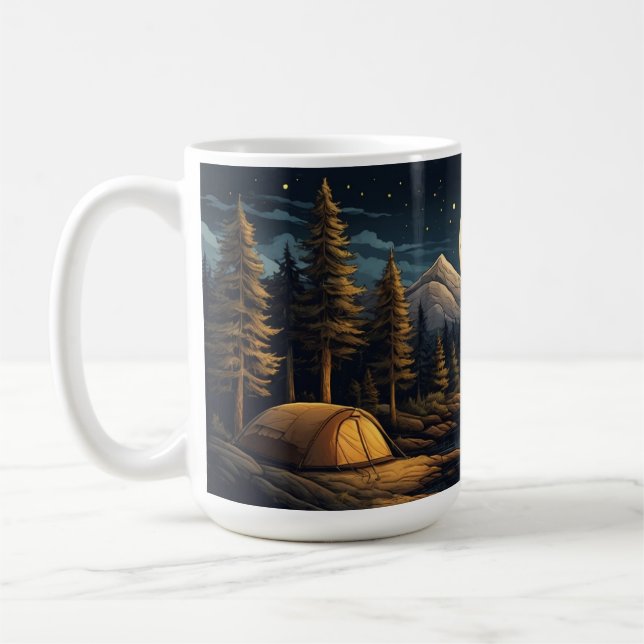 Caneca De Café Serene Outdoor Campfire Scene Inspirado na Naturez (Esquerda)