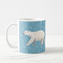 Caneca De Café Serene Polar Bear Blue & White Winter Mug