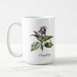 Caneca De Café Serene Watercolor Comfrey, personalizada