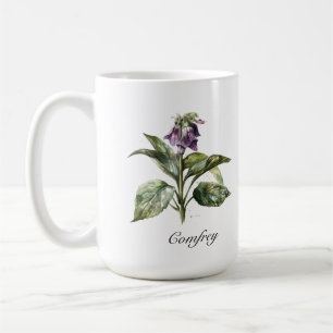 Caneca De Café Serene Watercolor Comfrey, personalizada