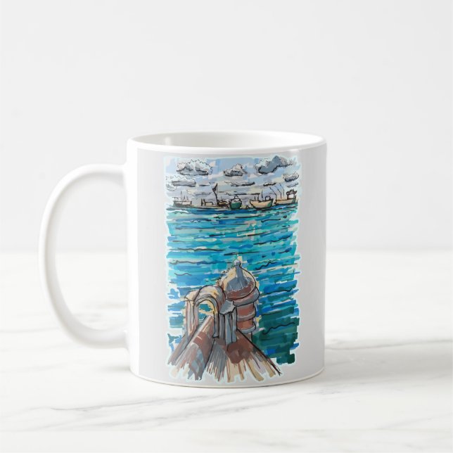 Caneca De Café Serene Waterscape em San Juan de Ulua, Veracruz (Esquerda)