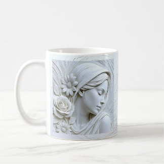Caneca De Café Serene White Plaster Woman