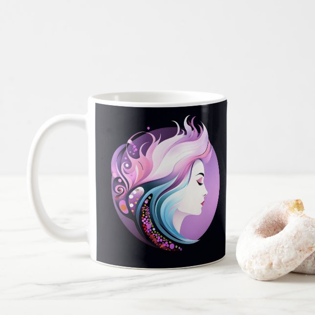 Caneca De Café "Serenidade com Estilo" Beleza Feminina     (Com Donut)