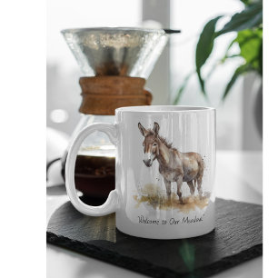 Caneca De Café Serenidade de Burro Encantador, personalizado