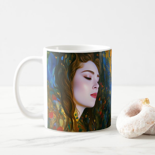Caneca De Café "Serenidade Petal" - Mulheres Na Água (Com Donut)