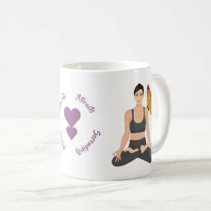 Caneca De Café Serenity Atrai Serendipity Yoga Butterfly Love