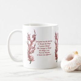 Caneca De Café Serenity Prayer Flor em Árvore Inspiracional