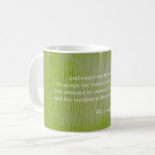 Caneca De Café Serenity Prayer Rustic Green Barn Faith Esperança