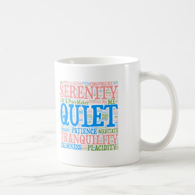 Caneca De Café Serenity Word Cloud Coffee Mug (Direita)