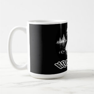 Caneca De Café Sereno Nocturno Lago dos Cisnes Estética Pop Art