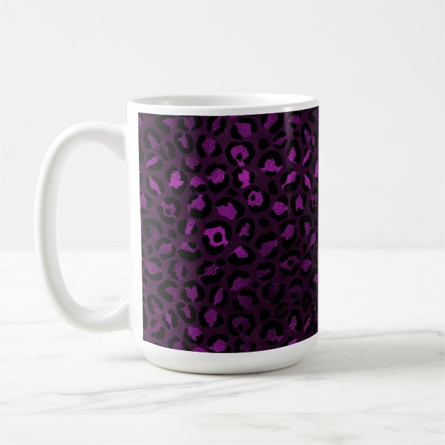 Caneca De Café Série Design Leopardo Roxo e Dourado 5 (Esquerda)