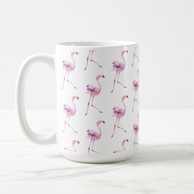 Caneca De Café Série Flamingo Ternura Design 5  (Esquerda)