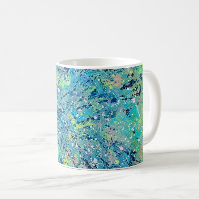 Caneca De Café Série Harmoni nº 1 – Resumo Abstrato (Frente Esquerda)
