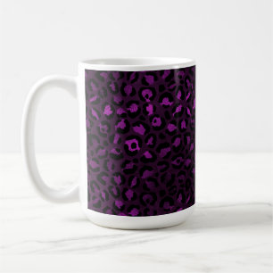 Caneca De Café Série Leopardo roxa e Dourada Design 5