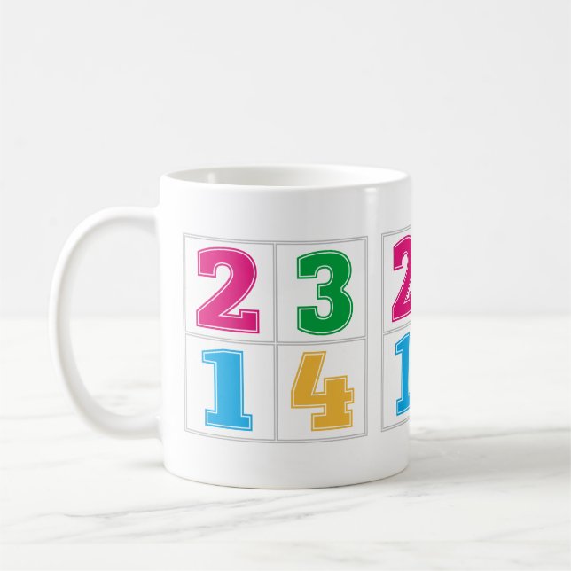 Caneca De Café Série numérica 1234 (Esquerda)