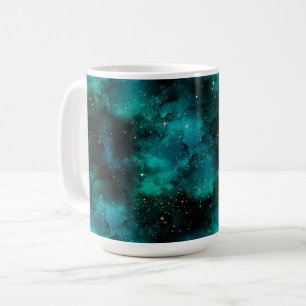 Caneca De Café Série Teal Galaxy Design 1
