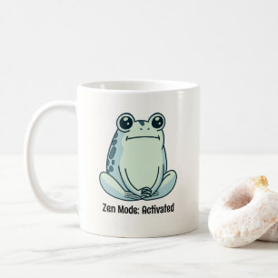 Caneca De Café Sério, Calmo, Sapo Meditando Zen
