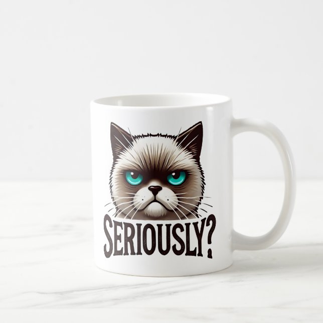 Caneca De Café Sério? Pet De Humor Sarcástico, Engraçado E Engraç (Direita)