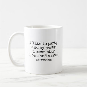Caneca De Café Sermão Fique em Casa Engraçado Pastor Pregador Min