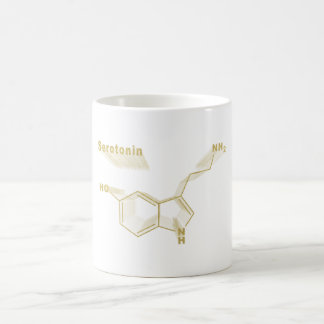 Caneca De Café Serotonina Hormona Ouro de fórmula química estrutu