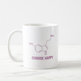 Caneca De Café Serotonina Molécula Escolha Feliz