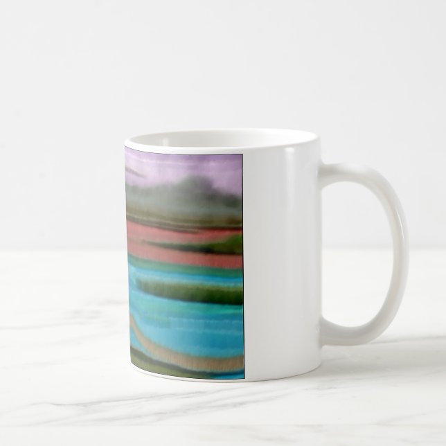 Caneca De Café Serra Sunrise Abstrato Art (Direita)