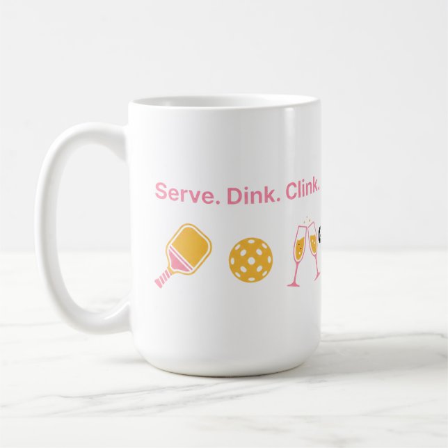 Caneca De Café Serve Dink Clink Funny Pickleball Wine Social Club (Esquerda)