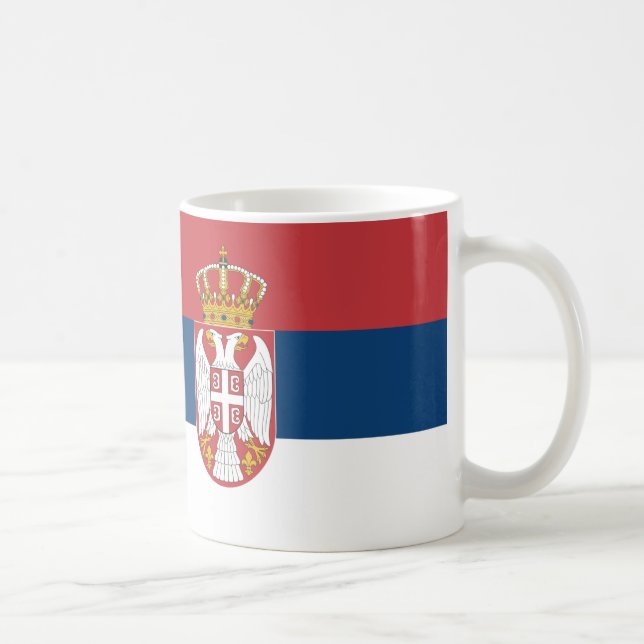 Caneca De Café Sérvia Bandeira Cerâmica Café Mug (Direita)