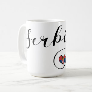 Caneca De Café Sérvia Flag Heart, República Srbija