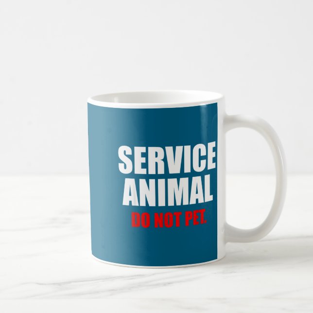 Caneca De Café Service Animal Do Not Pet Funny Animal Lover  (Direita)