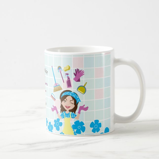Caneca De Café Serviço de Limpeza Dama Desenho Casa de Empregada (Direita)