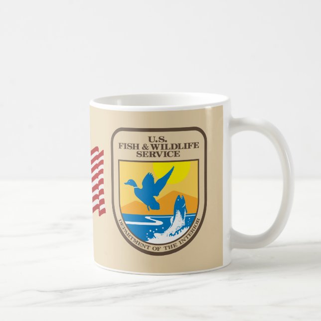 Caneca De Café Serviço de Peixes e Vida Selvagem dos Estados Unid (Direita)