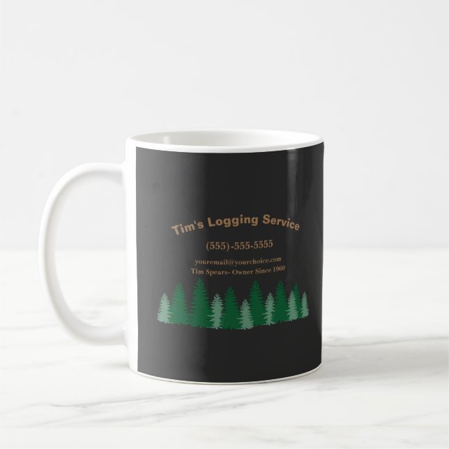 Caneca De Café Serviço Rustic Logging Tree Cutting Company (Esquerda)