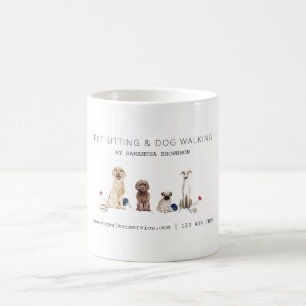 Caneca De Café Serviços de passeio de cães Pug Golden Retriever P