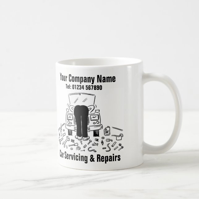 Caneca De Café Serviços e Reparos de Carros da Fun Garage (Direita)