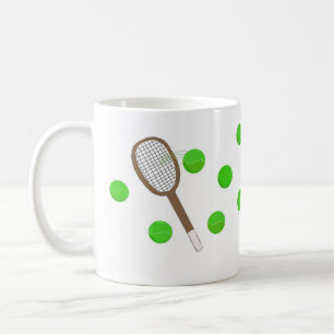 Caneca De Café Servindo Bolas de Tênis