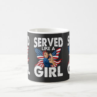 Caneca De Café Serviu Como Uma Menina Veterana Militar Mulheres