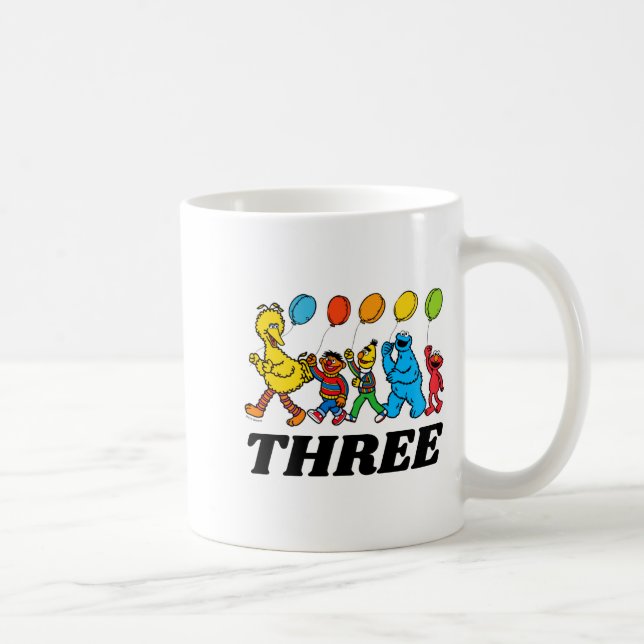 Caneca De Café Sesame Street Pals 3rd Birthday Balloons Toddler  (Direita)