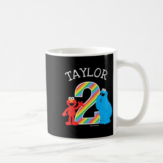 Caneca De Café Sesame Street Pals Chalkboard Rainbow 2nd Birthday (Direita)