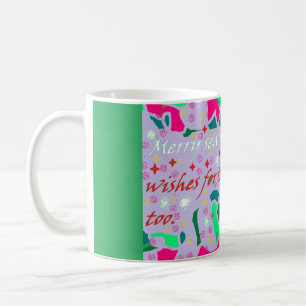Caneca De Café Sessões saudando a arte design verde cor-de-rosa v
