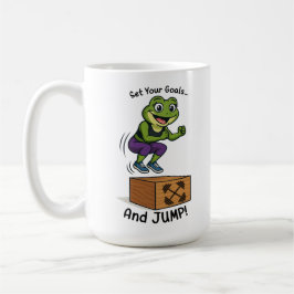 Caneca De Café Set Your Goals and Jump – Female Frog Workout