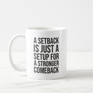 Caneca De Café Setback vs Comeback - Sucesso Motivacional