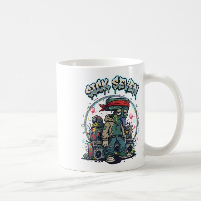 Caneca De Café Sete Doente 67 Grafite Meme Seis Sete Rua Divertid (Direita)