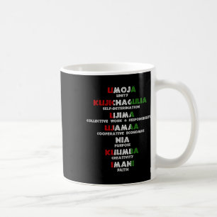 Caneca De Café Sete Princípios De Kwanzaa Orgulhosos Afro-America