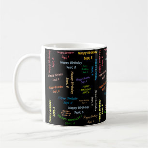 Caneca De Café Setembro, 6 De Aniversário